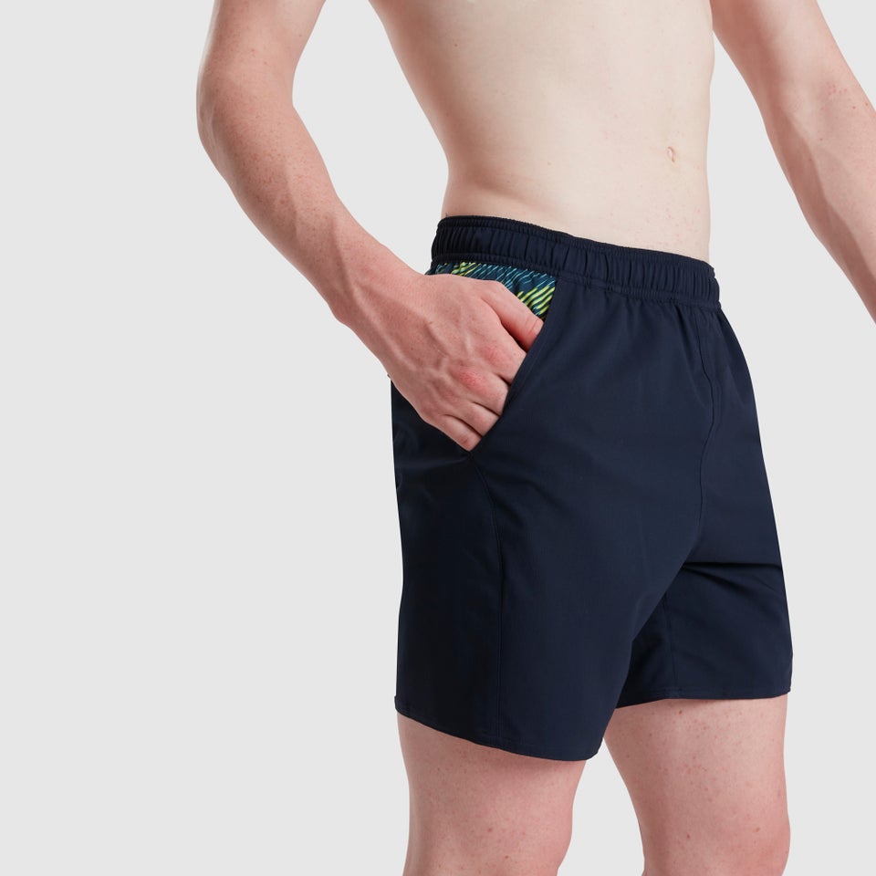 Men's Sport Panel 16" Swim Short Navy/Green