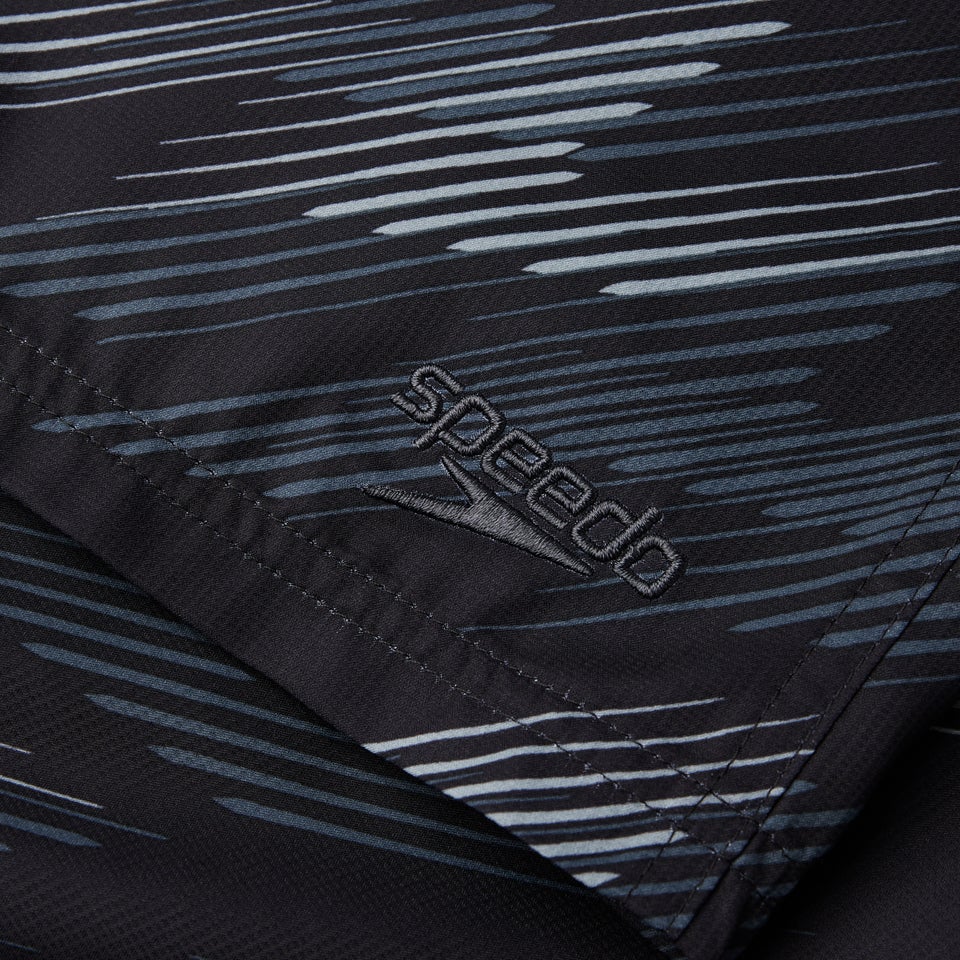 Herren Sport Allover 45 cm Badeshorts Schwarz/Grau