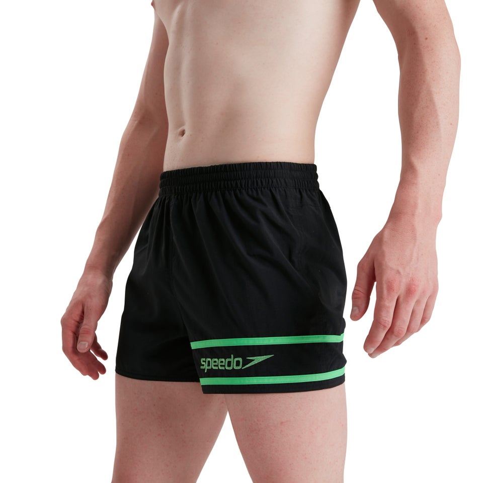 Short de bain Homme Retro 33 cm noir/vert
