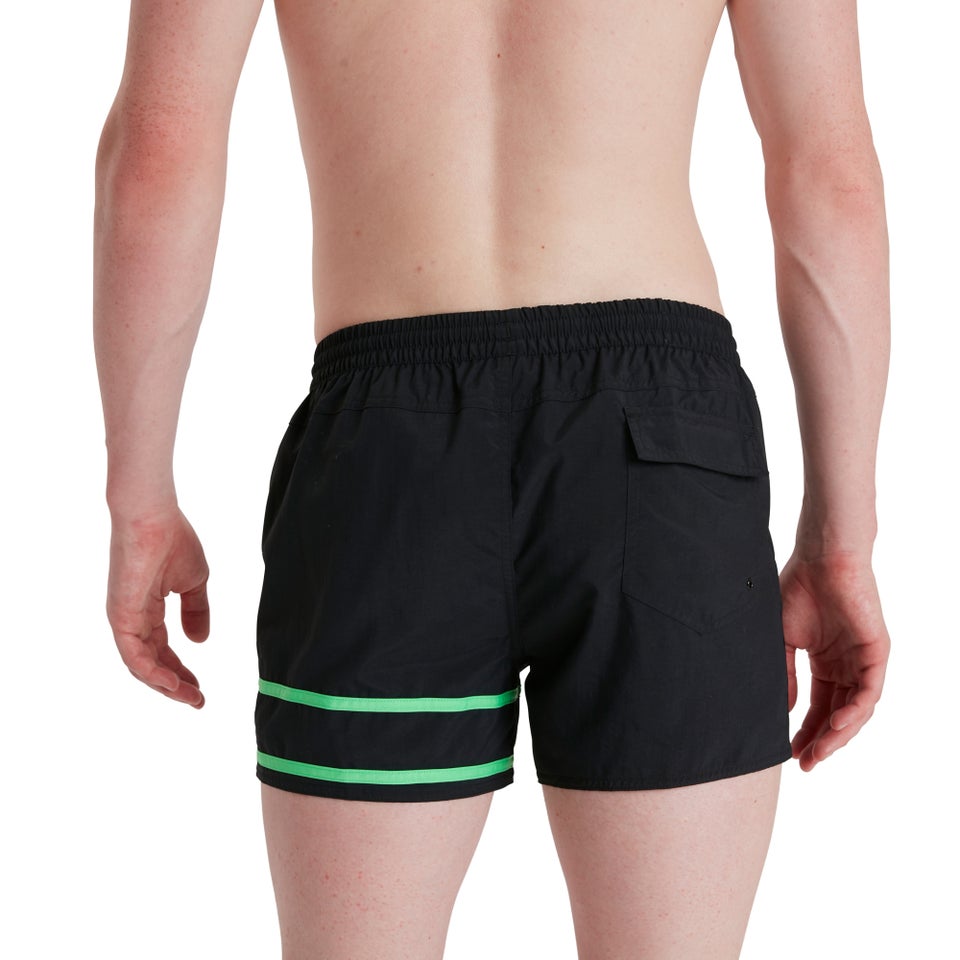 Short de bain Homme Retro 33 cm noir/vert