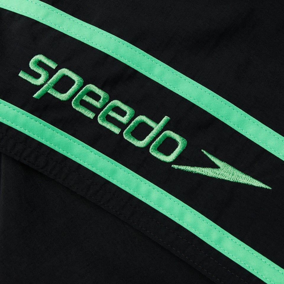 Short de bain Homme Retro 33 cm noir/vert