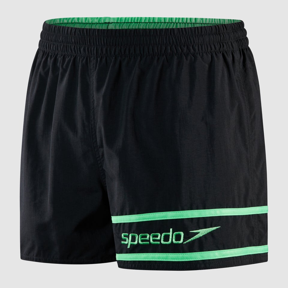 Short de bain Homme Retro 33 cm noir/vert