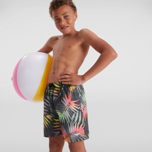 Short de bain Garçon Printed 38 cm noir/vert