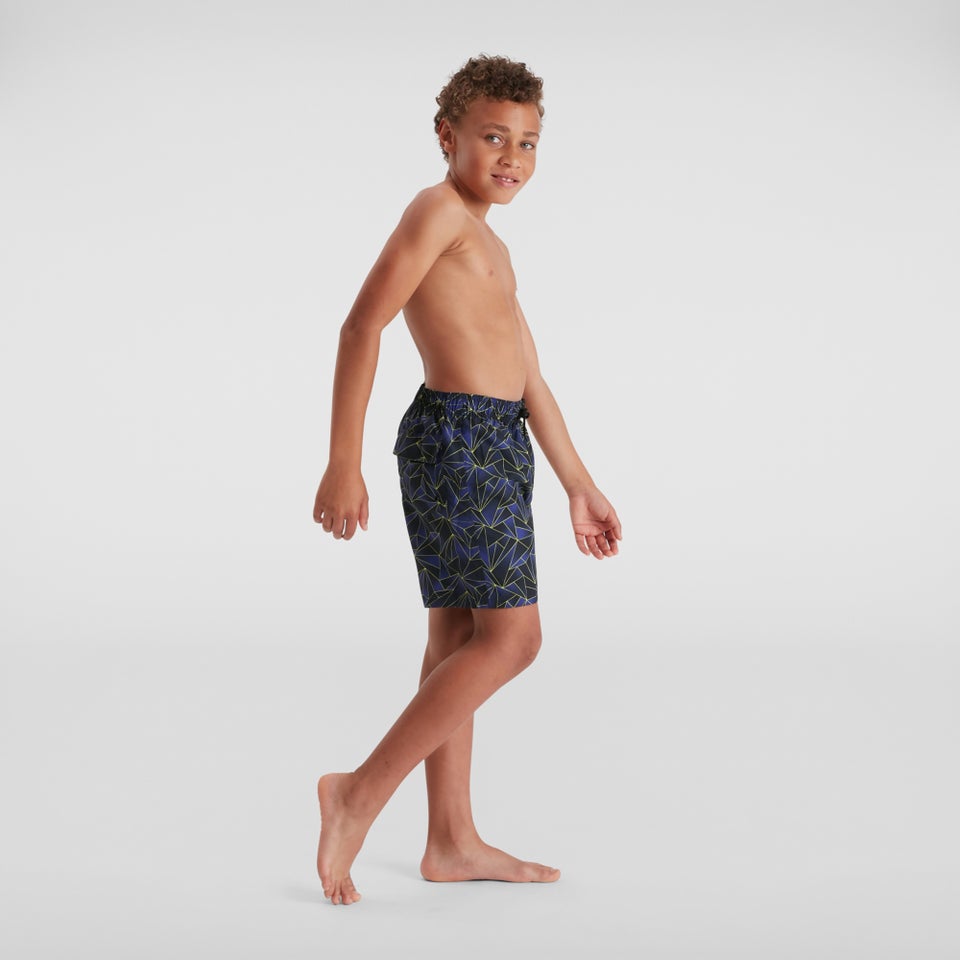 Jungen Printed 15" Badeshorts Blau/Schwarz