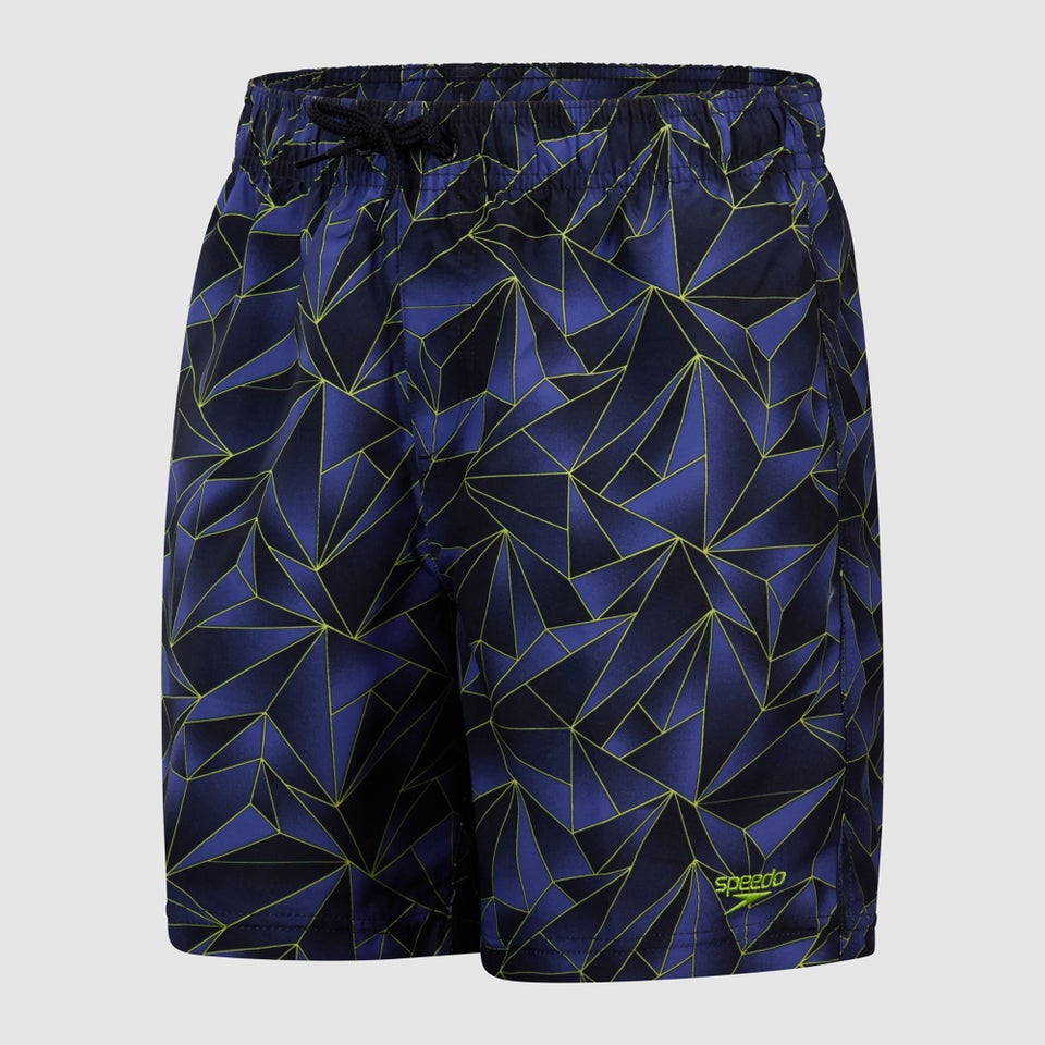 Jungen Printed 15" Badeshorts Blau/Schwarz