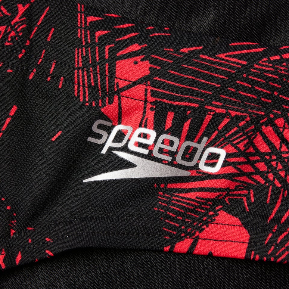 Herren Allover 7 cm Badehose Schwarz/Rot