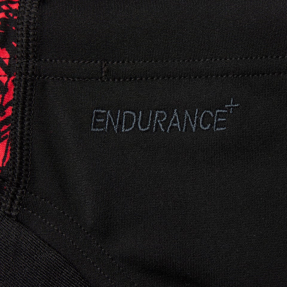 Herren Allover 7 cm Badehose Schwarz/Rot