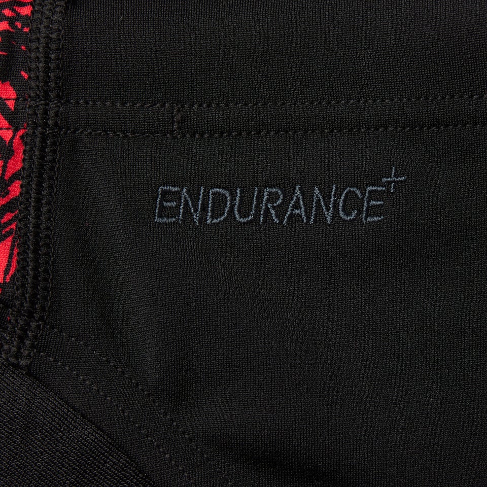 Herren Allover 7 cm Badehose Schwarz/Rot