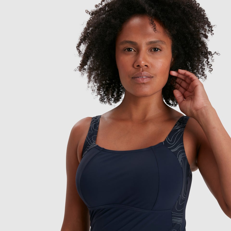 Maillot de bain Femme Lunalustre imprimé bleu marine/gris