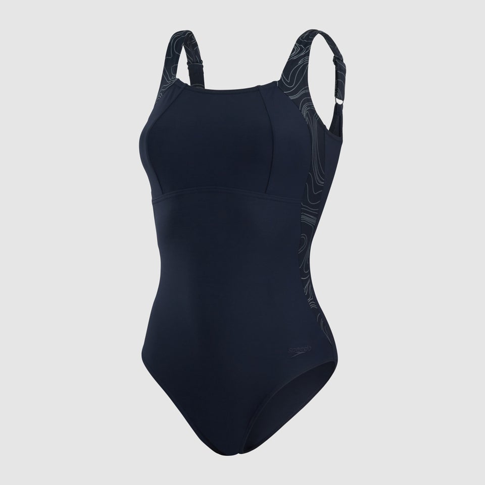 Maillot de bain Femme Lunalustre imprimé bleu marine/gris
