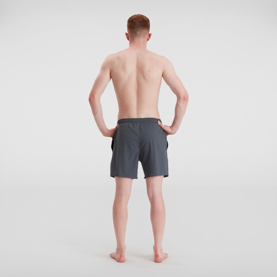 Herren Sport Logo 40 cm Badeshorts Grau/Grün