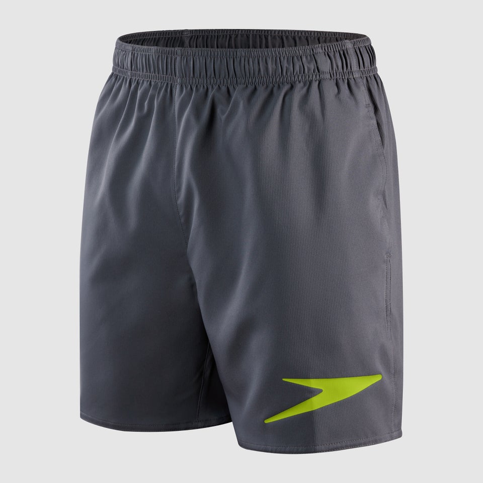 Herren Sport Logo 40 cm Badeshorts Grau/Grün