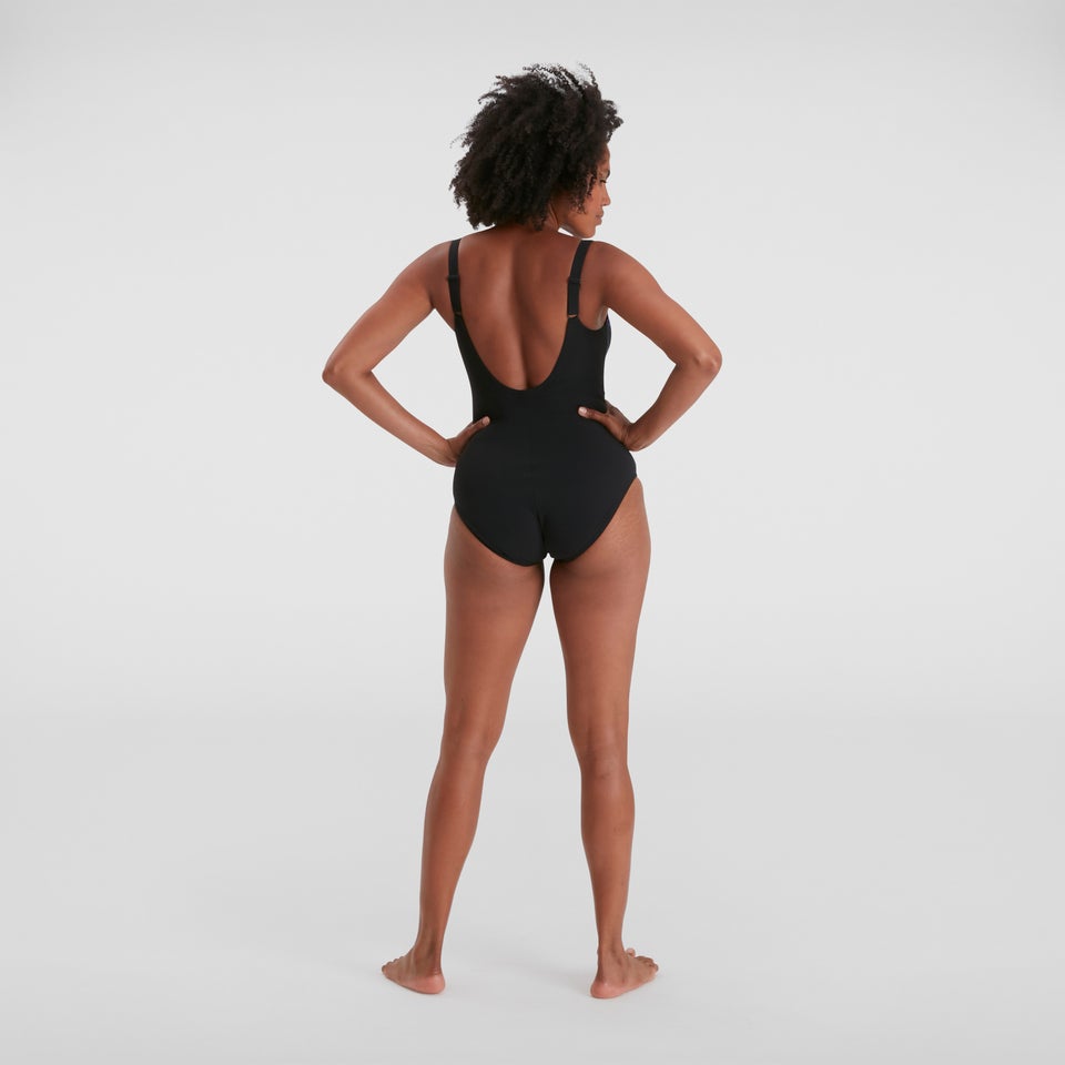 Damen Contourlustre Printed Badeanzug Schwarz/Pink