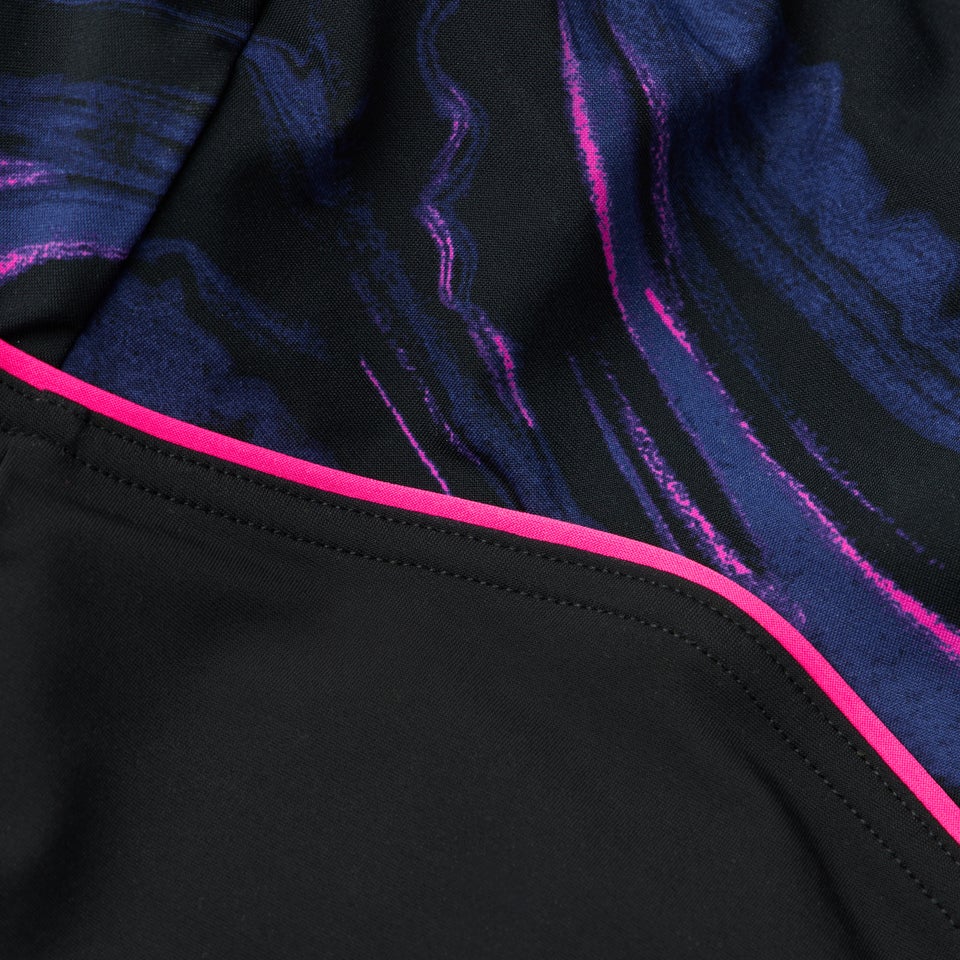 Damen Contourlustre Printed Badeanzug Schwarz/Pink