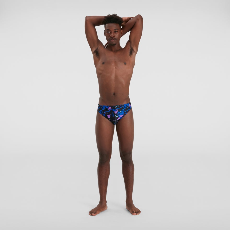Men's Allover 2" Brief Black/Pink