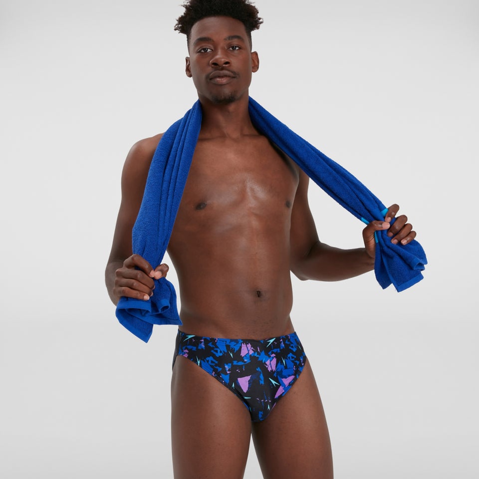 Men's Allover 2" Brief Black/Pink