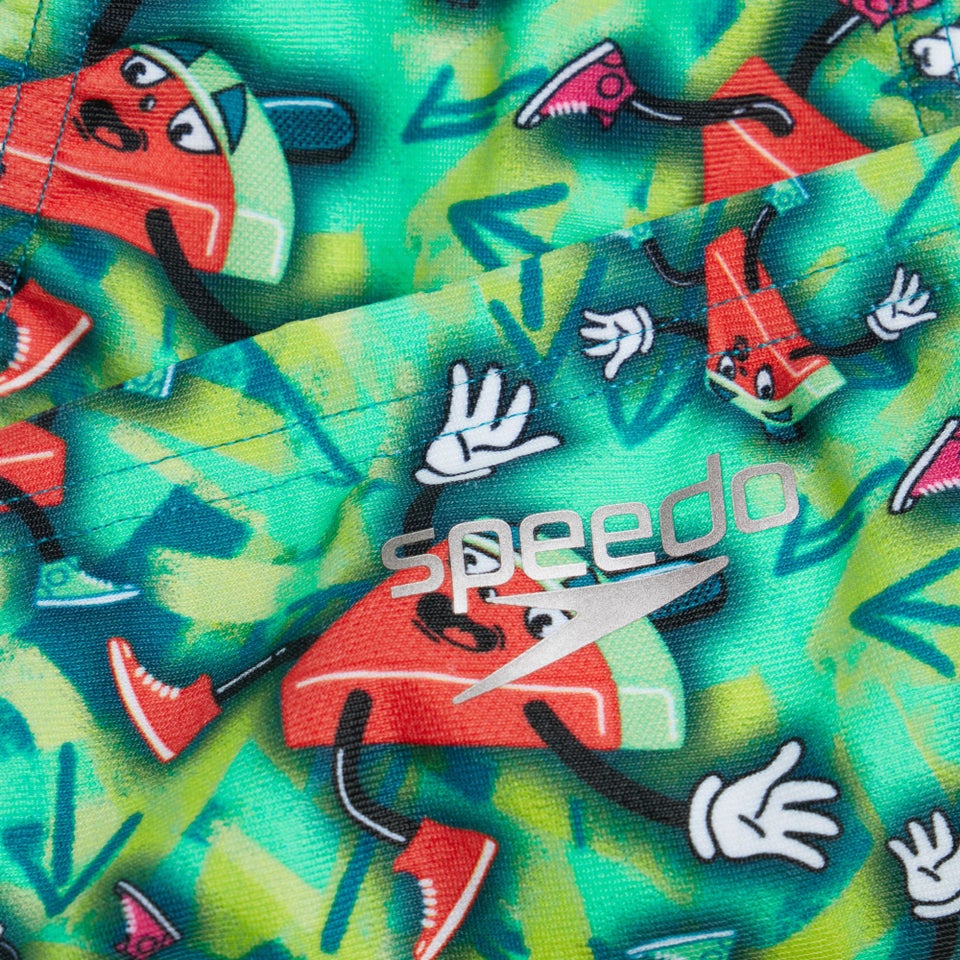 Slip de bain Homme Allover 5 cm vert/rose