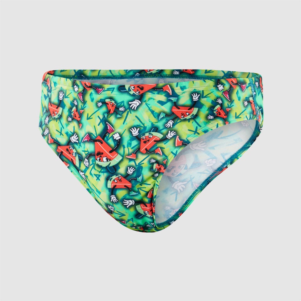 Slip de bain Homme Allover 5 cm vert/rose