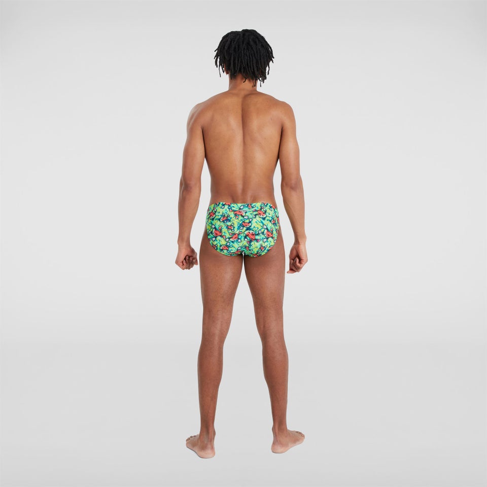 Slip de bain Homme Allover 5 cm vert/rose