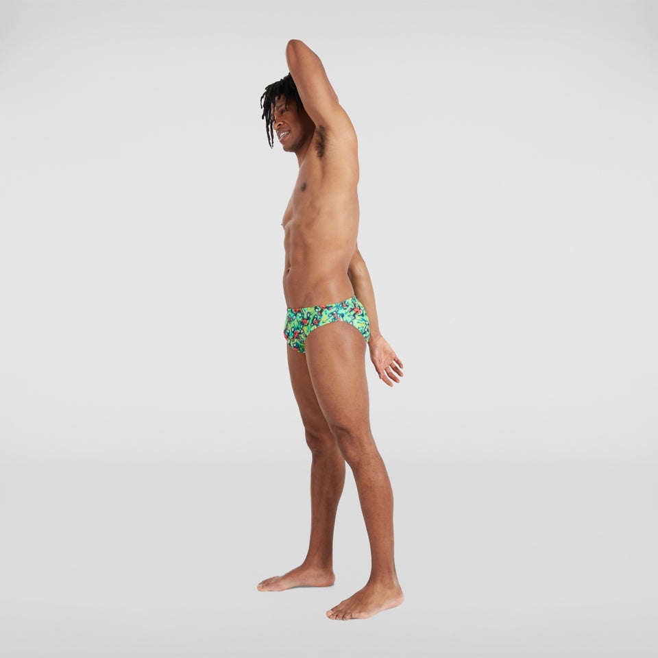 Slip de bain Homme Allover 5 cm vert/rose