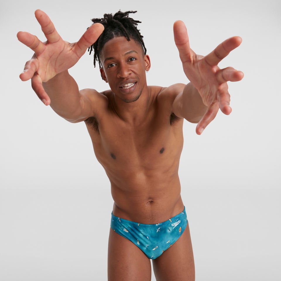 Slip de bain Homme Escape 5 cm bleu