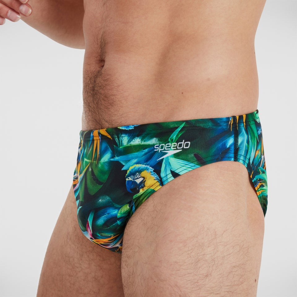 Slip de bain Homme Escape 5 cm noir/vert