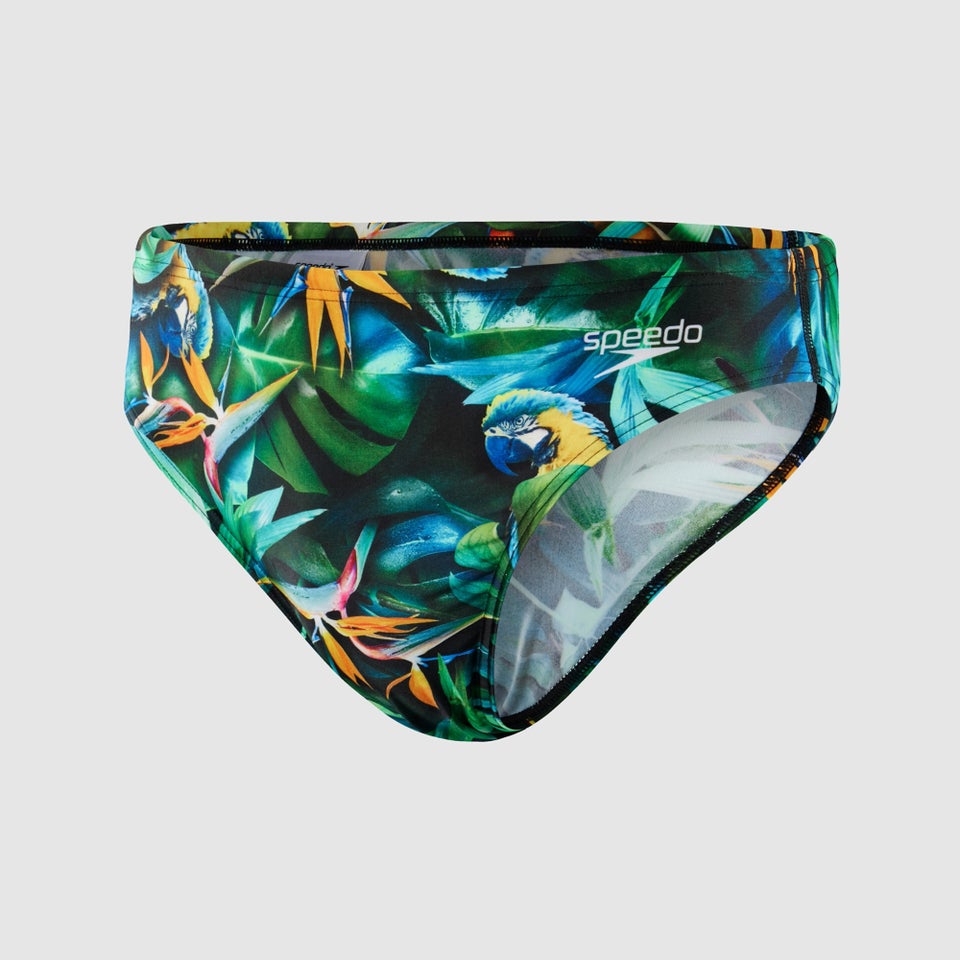 Slip de bain Homme Escape 5 cm noir/vert