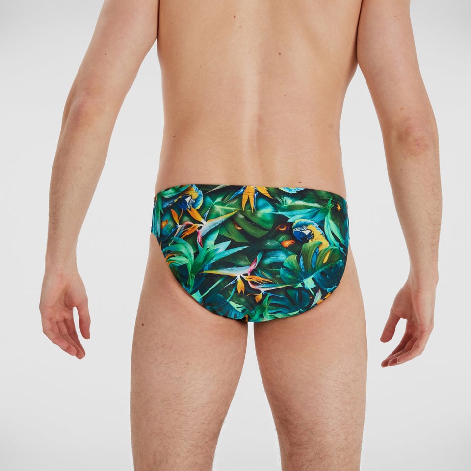 Slip de bain Homme Escape 5 cm noir/vert