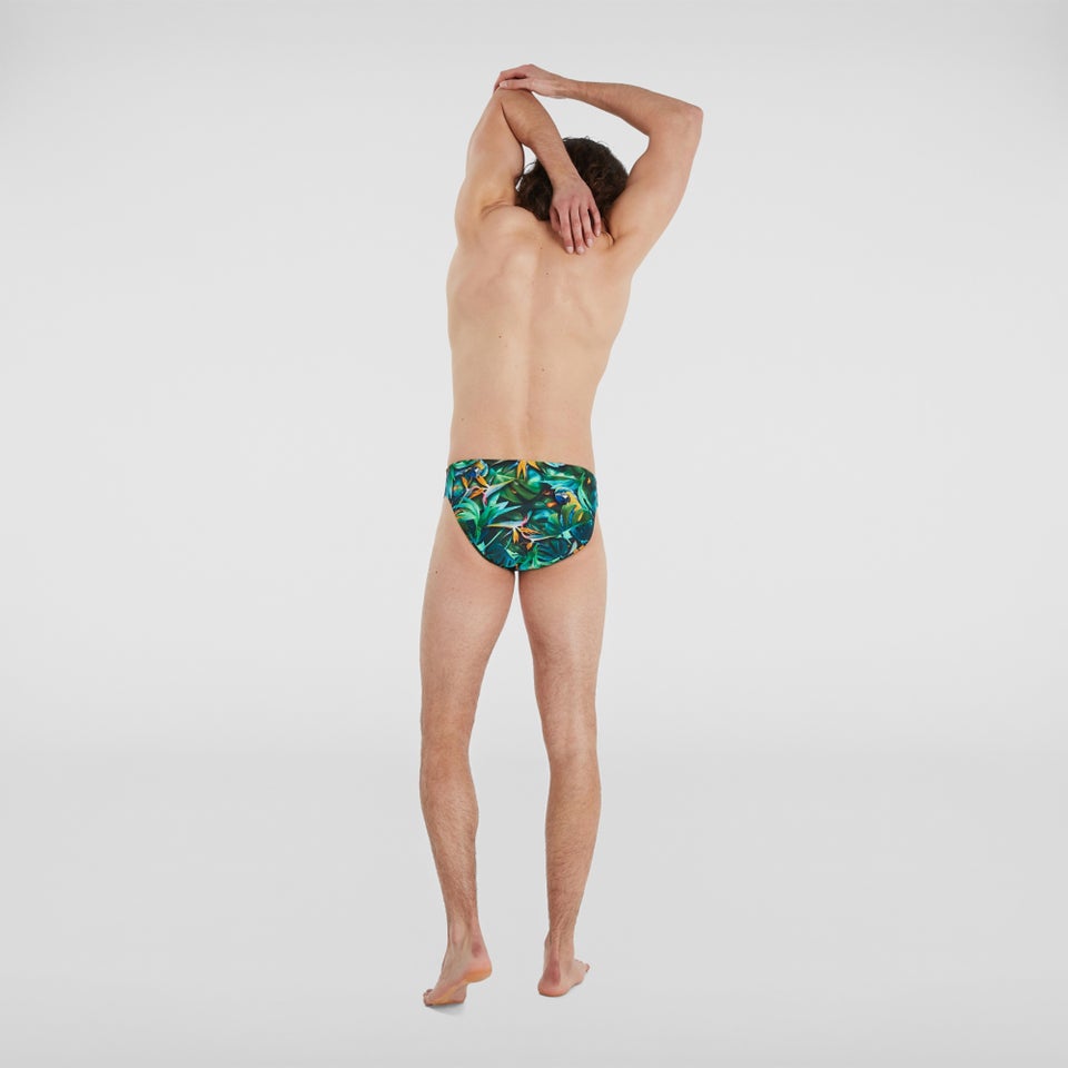 Slip de bain Homme Escape 5 cm noir/vert