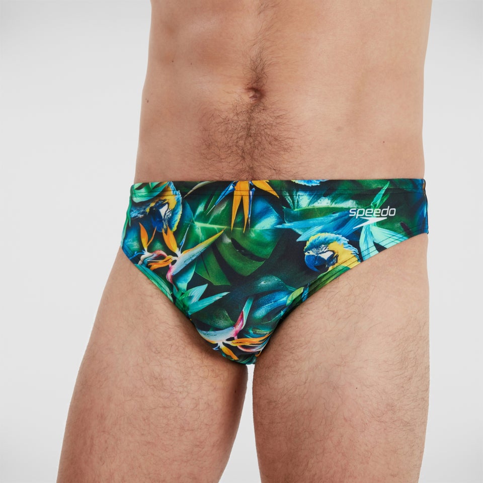 Slip de bain Homme Escape 5 cm noir/vert