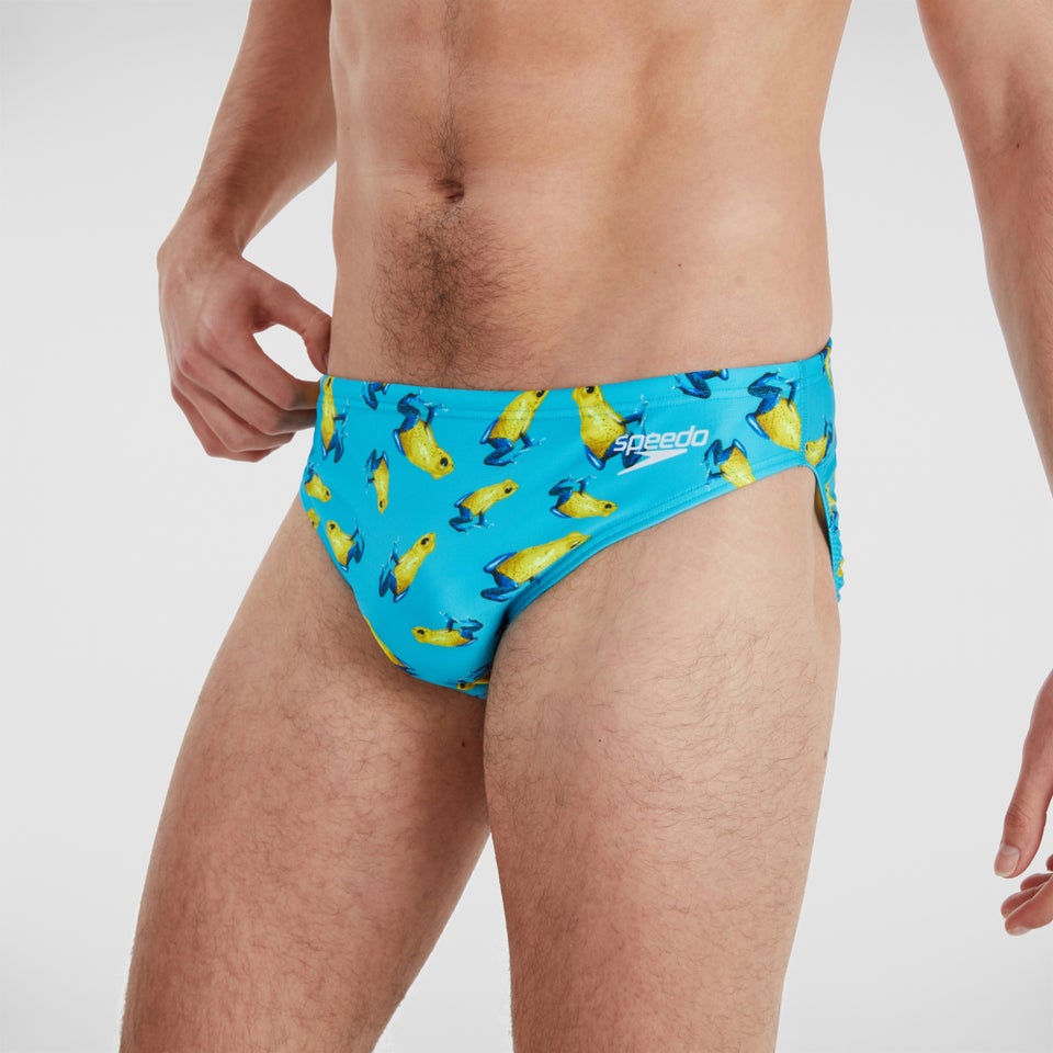 Slip de bain Homme Escape 5 cm jaune/bleu