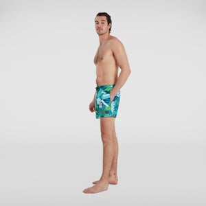 Short de bain Homme 35 cm Print Leisure vert/bleu