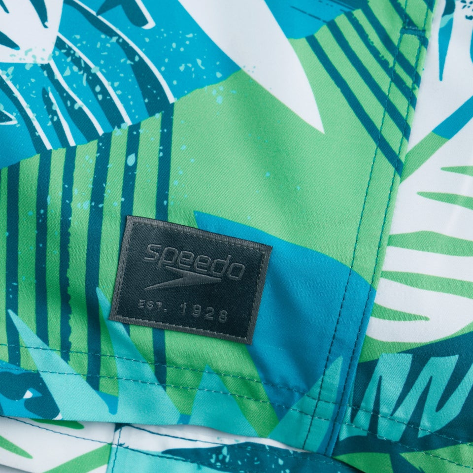 Short de bain Homme 35 cm Print Leisure vert/bleu