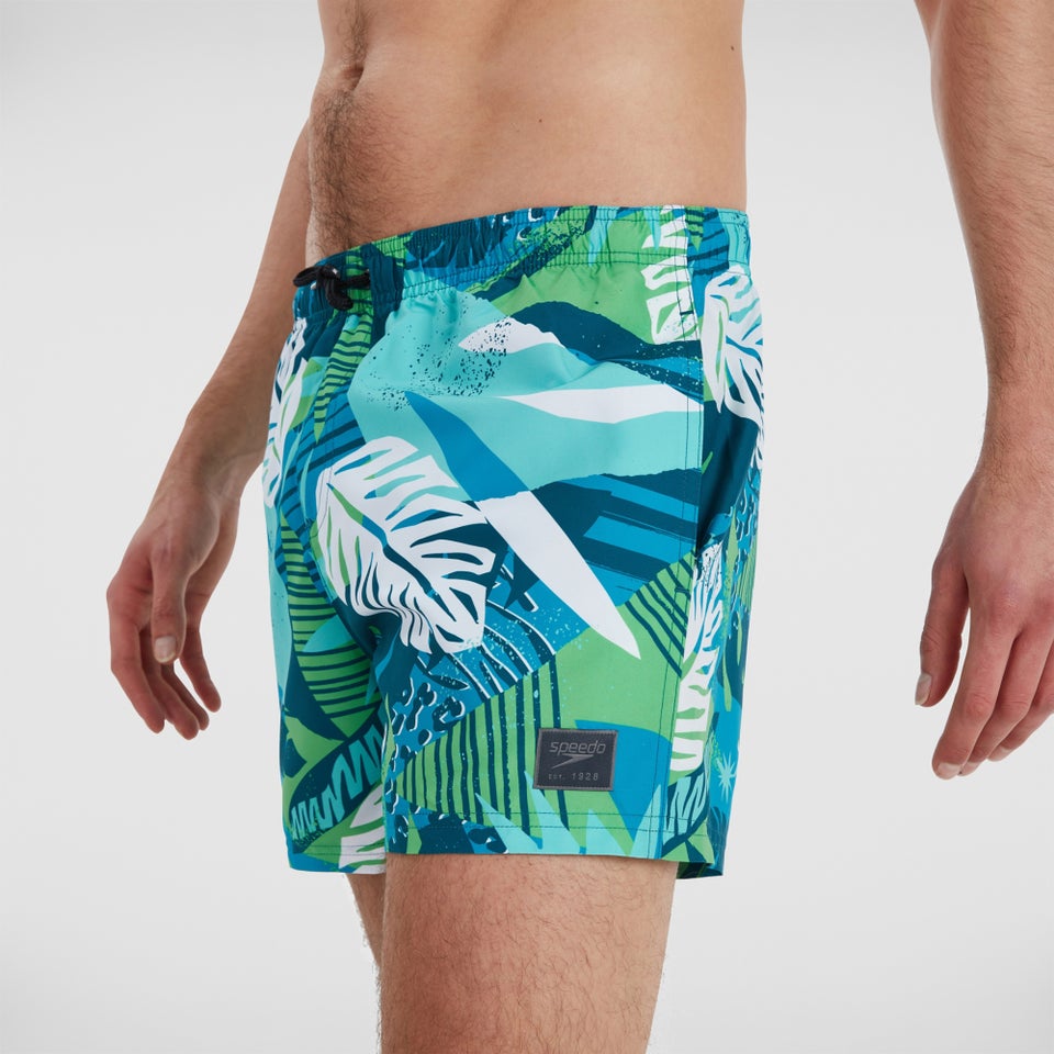 Short de bain Homme 35 cm Print Leisure vert/bleu
