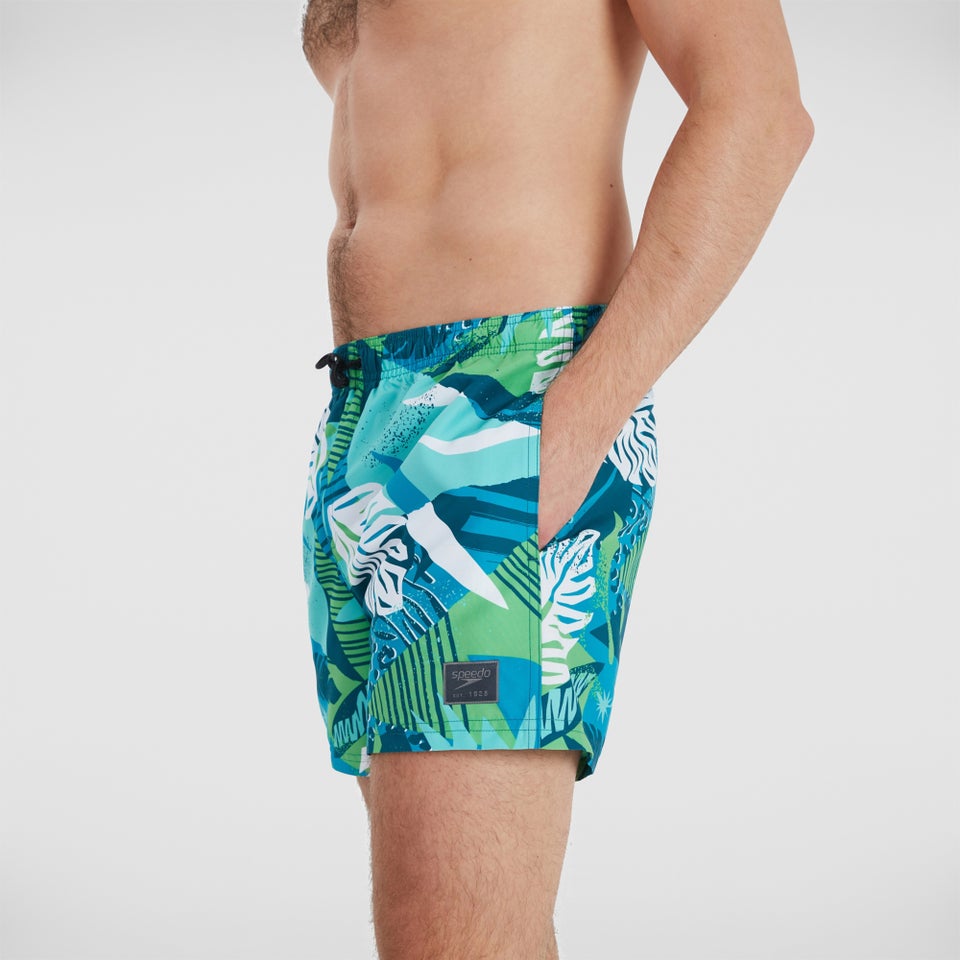 Short de bain Homme 35 cm Print Leisure vert/bleu