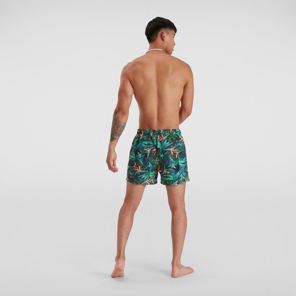 Herren Digital Printed Leisure 14" Badeshorts Schwarz/Grün