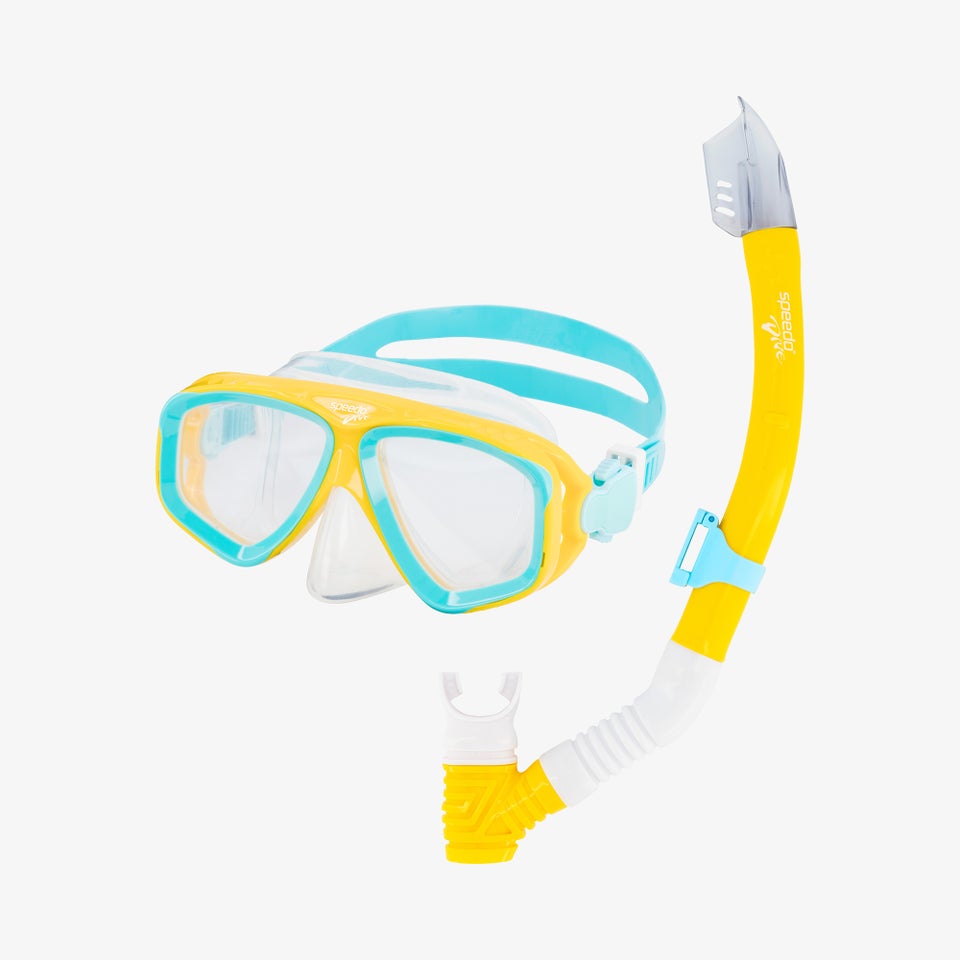 Junior Adventure Mask & Snorkel Set Blue/Yellow