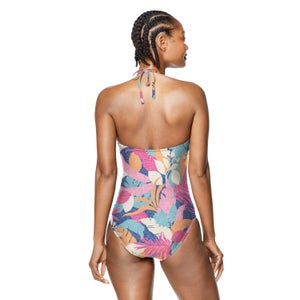 Women's V-Neck Halter One Piece Red