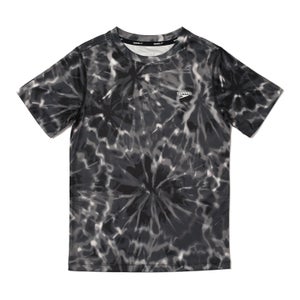 Short Sleeve Printed Swim Shirt Black