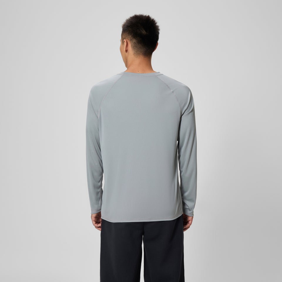 Men's Easy Solid Long Sleeve Swim Rashguard Gray
