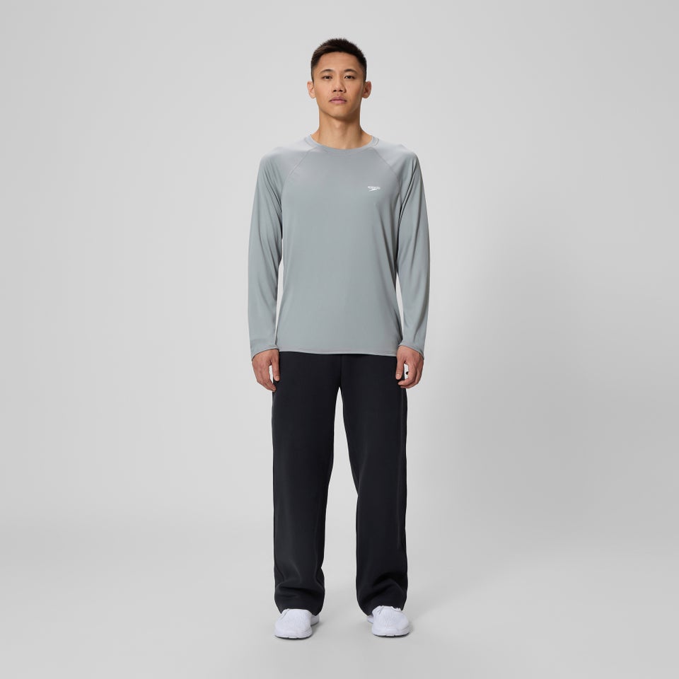 Men's Easy Solid Long Sleeve Swim Rashguard Gray