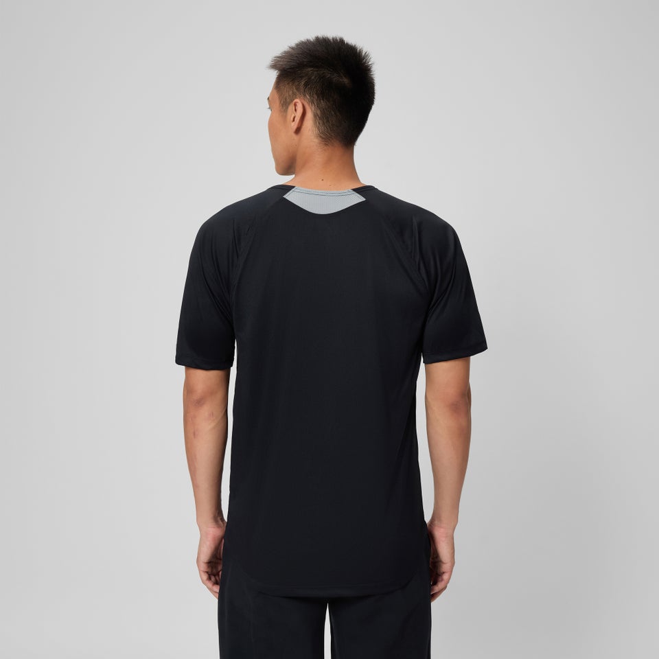 Maillot dermoprotecteur de bain manches courtes Speedo pour hommes, noir