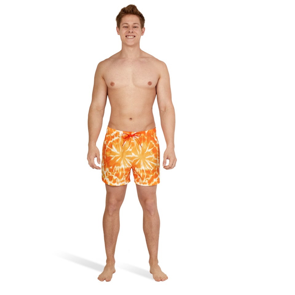 Men's Printed Redondo Edge 14" Volley Swim Trunks Orange