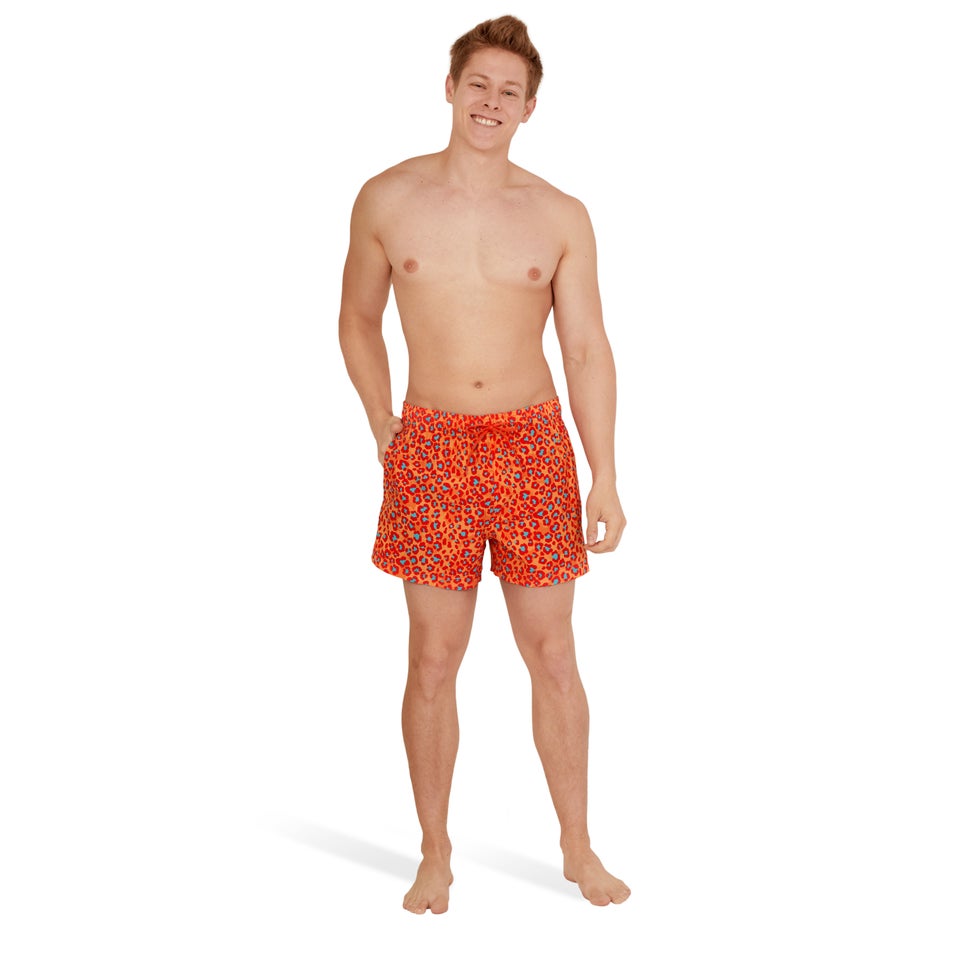 Men's Printed Redondo Edge 14" Volley Swim Trunks Orange