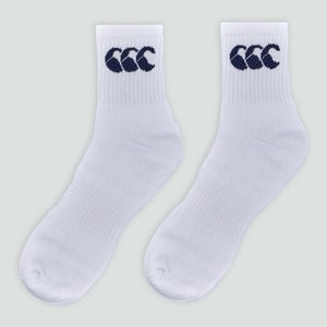 Unisex Crew Socks 3 Pack White/Navy