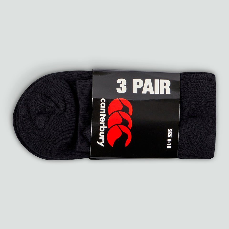 CANTERBURY CREW SOCK 3 PACK AU BLACK/RED