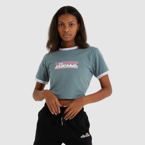 Bauchfreies T-Shirt Flide Grün für Damen