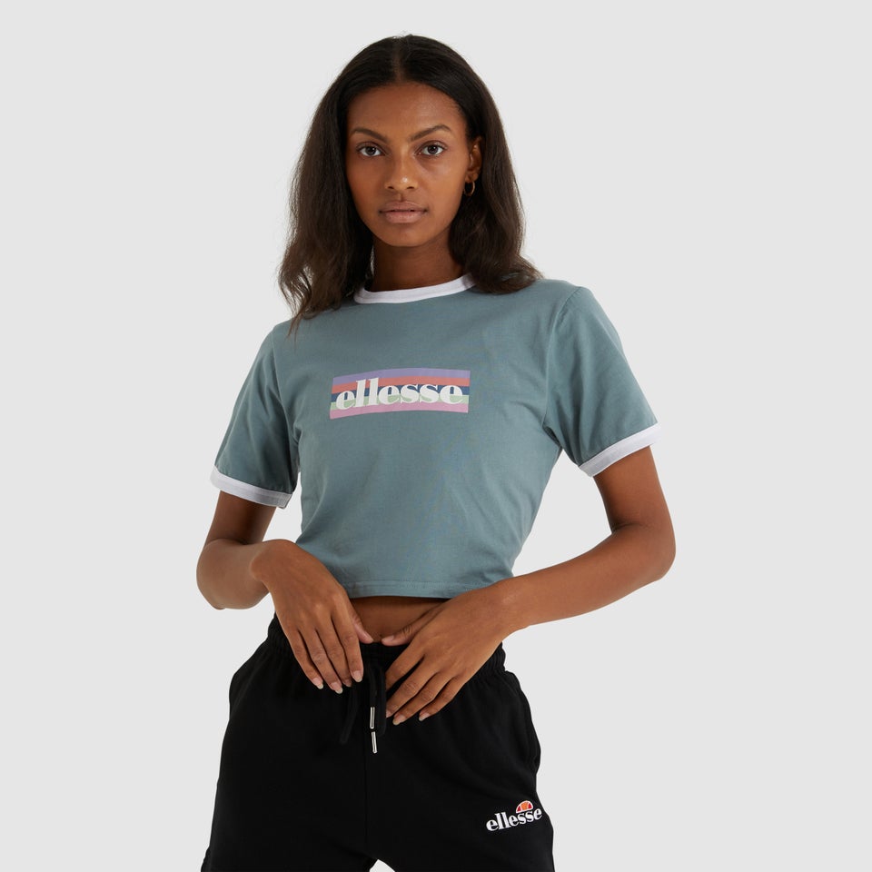 Bauchfreies T-Shirt Flide Grün für Damen