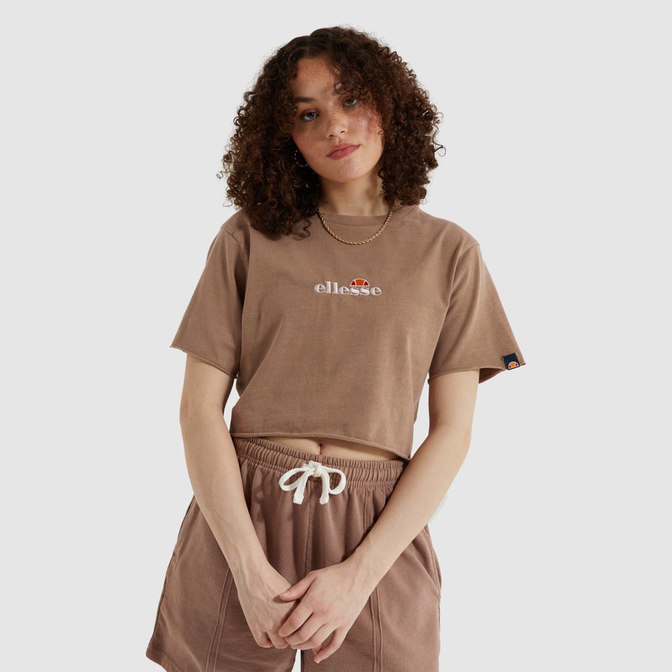 Bauchfreies T-Shirt Celesi Braun für Damen