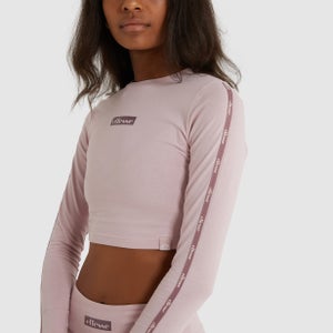 Bauchfreies T-Shirt Tance LS Hellrosa für Damen